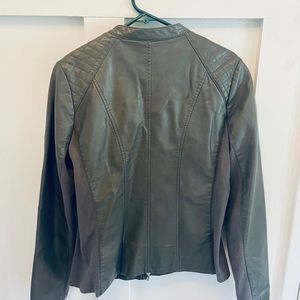 Gray faux leather jacket
